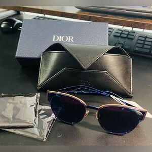 Dior Women's Sunglasses - DIORSCULPT KN9 - Navy & Tangerine - Cat Eye Shape. NWT